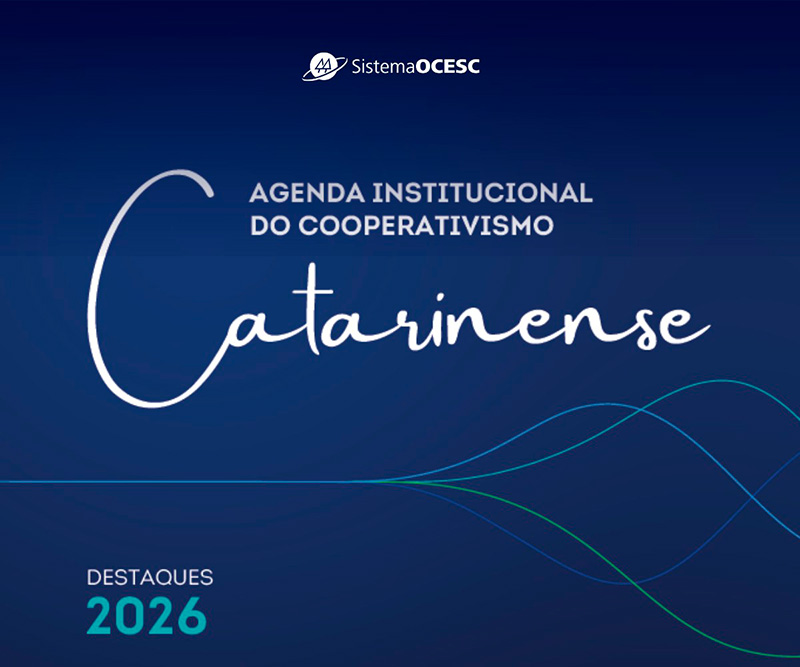 Capa da Agenda Institucional do Cooperativismo Catarinense - Destaques 2026