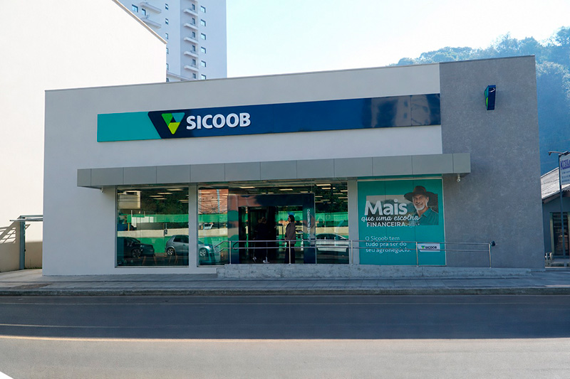 Fachada da Agência Agro do Sicoob Crediauc, na Rua Dr. Maruri, 1.613, em Concórdia