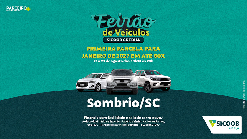 Imagem promocional do Feirão de Veículos Sicoob Credija