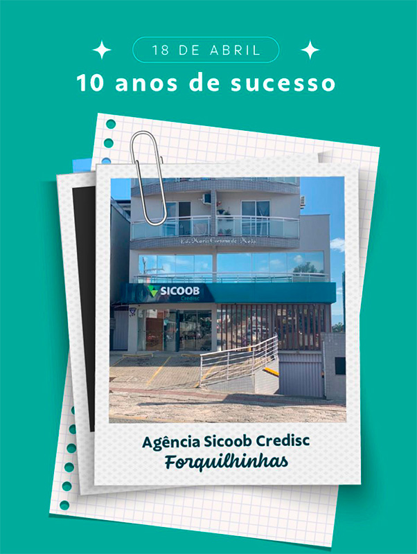 Imagem da fachada da agência Sicoob Credisc em Forquilhinhas