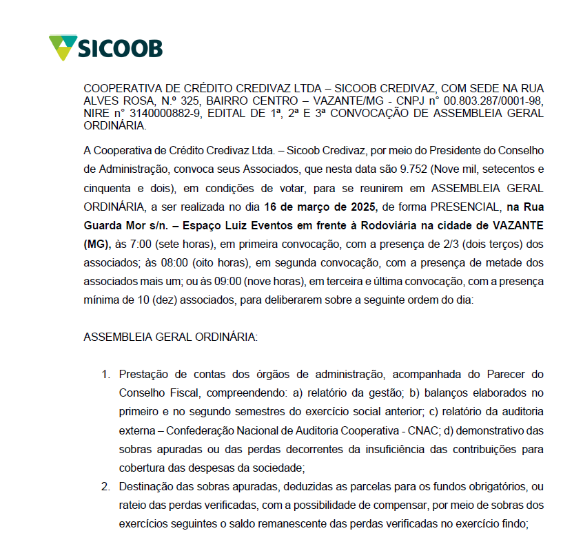 Edital de convoção