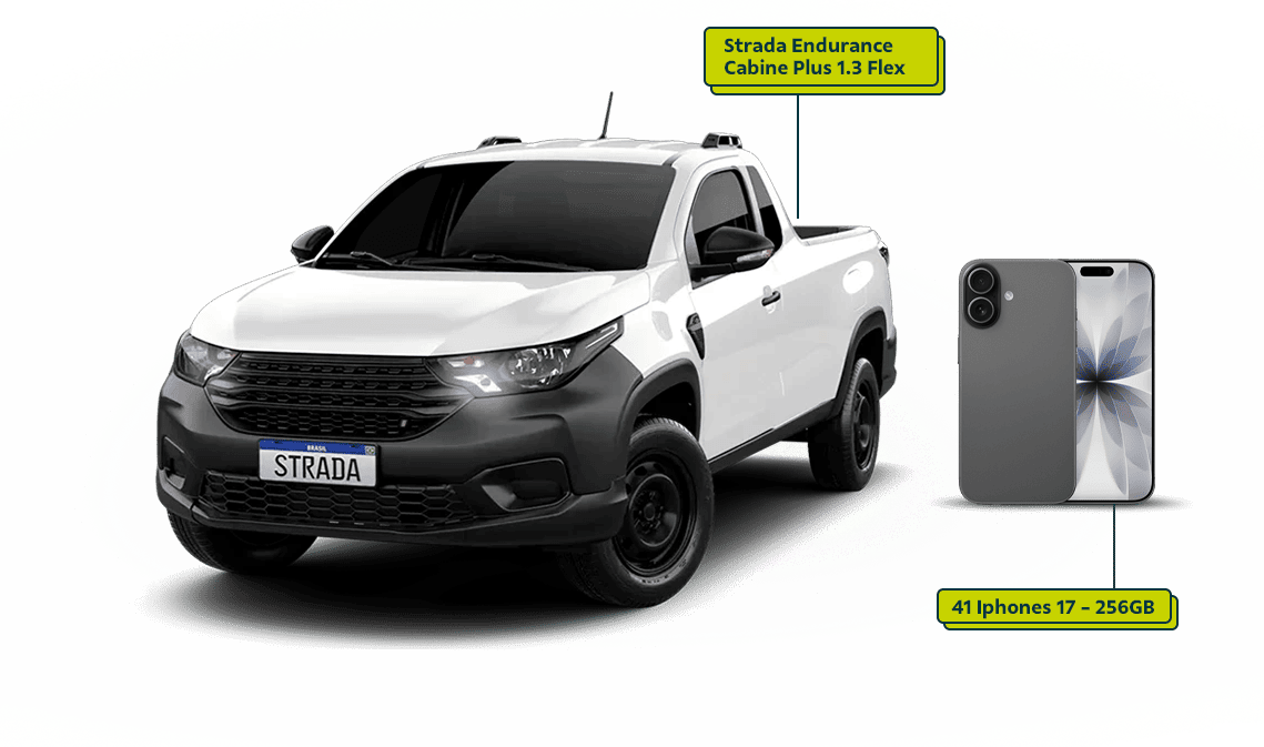 imagem de uma Strada Endurance Cabine Plus 1.3 Flex e 41 Iphones 17 - 256GB