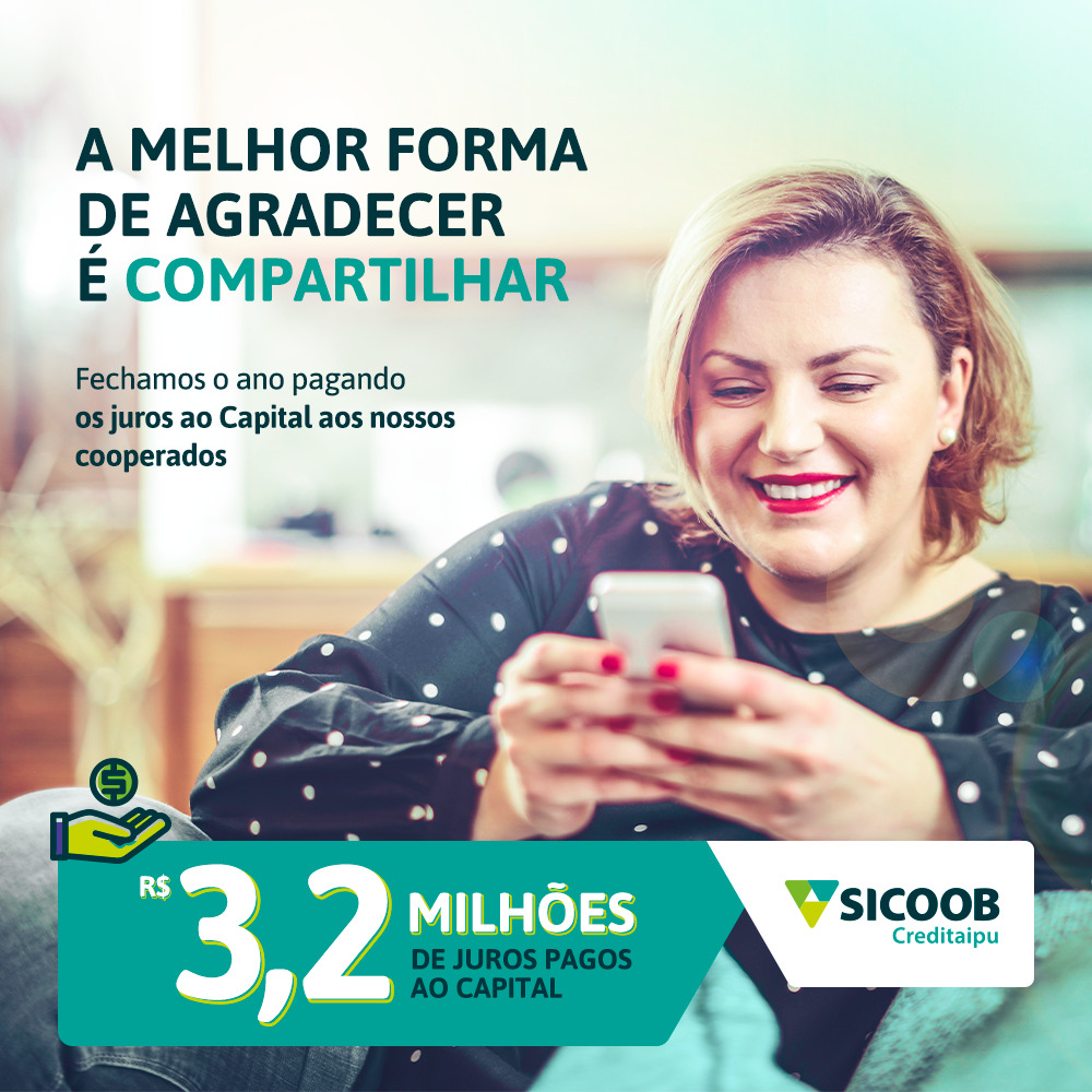 Sicoob Creditaipu vai distribuir R$ 3,2 milhões aos associados