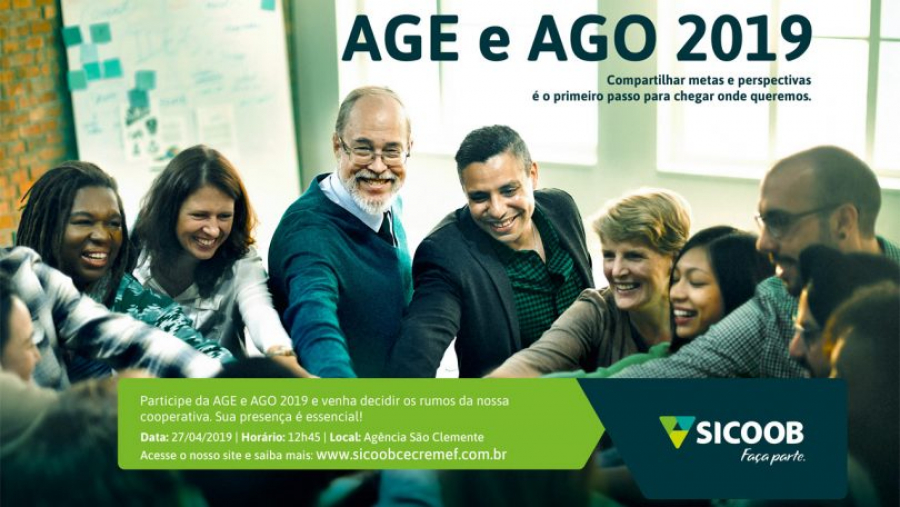 Imagem da campanha da AGE e AGO 2019
