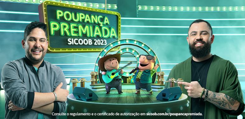 divulgação da campanha Poupança Premiada com a dupla sertaneja Jorge e Mateus