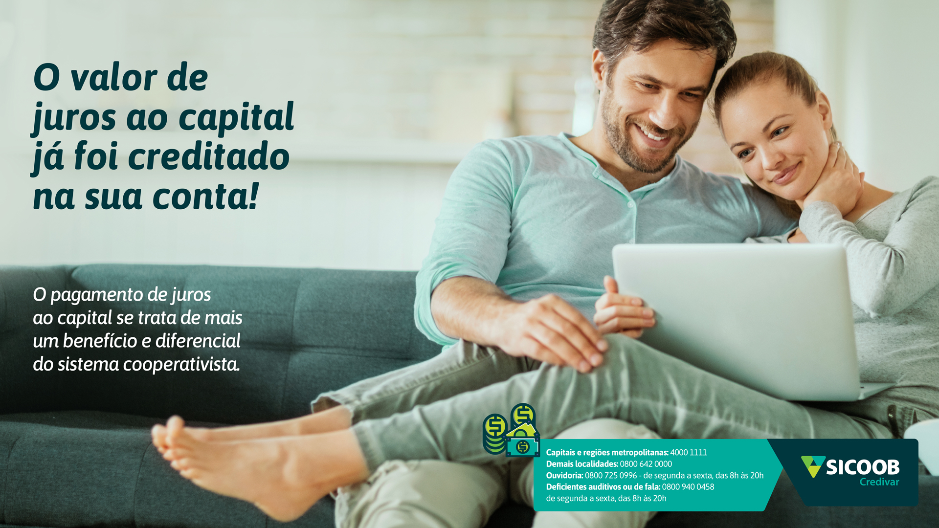 Cooperado Sicoob Credivar, o valor de juros ao capital já foi creditado na sua conta. Este é mais um benefício do cooperativismo para você. Confira.