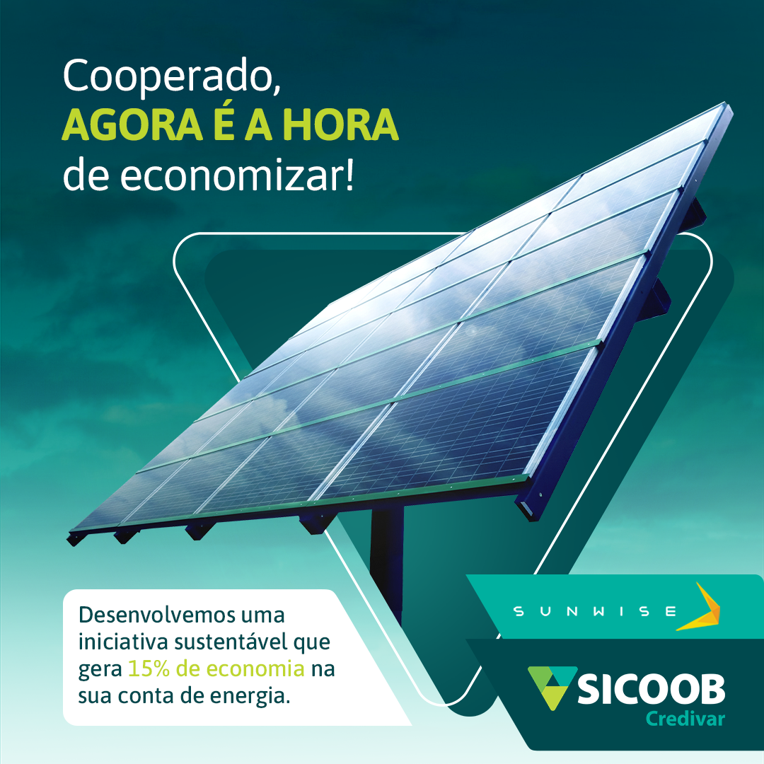 No SICOOB CREDIVAR você economiza ate 15% na sua conta de luz, com energia solar, sem investimentos ou riscos.
