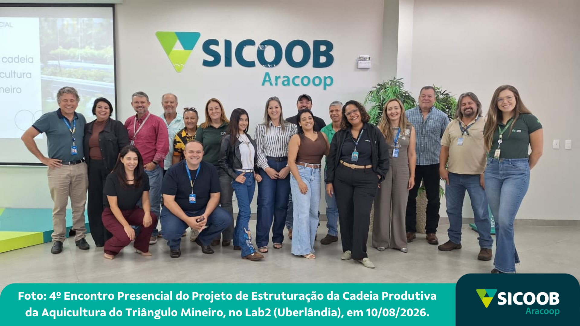 Foto: 4º Encontro Presencial do Projeto de Estruturação da Cadeia Produtiva da Aquicultura do Triângulo Mineiro, no Lab2 (Uberlândia), em 10/08/2026.