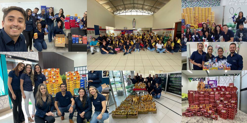 Idealizada pelo programa Coop+Feliz do Sicoob Aracoop, a ação conseguiu arrecadar 904,1 kg de chocolates
