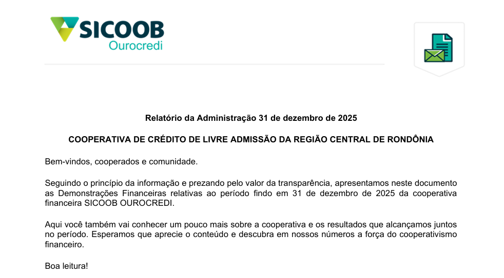 Relatório da Administração 31 de dezembro de 2025-SICOOB OUROCREDI