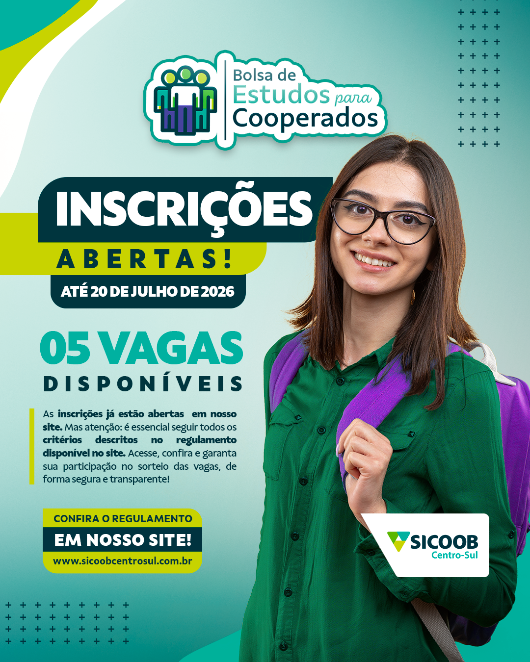 INSCRIÇÕES ABERTAS! BOLSA DE ESTUDOS PARA COOPERADOS!