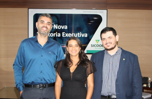 Rafael Dutra, Roberta Carvalho e Cleber Gabeloni, nova Diretoria Executiva do Sicoob Servidores.