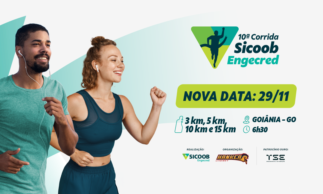 10ª Corrida Sicoob Engecred tem nova data e fotos profissionais gratuitas para os participantes