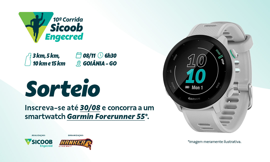 Sorteio Garmin Forerunner 55.