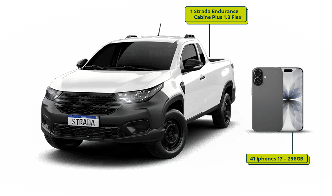 imagem de uma Strada Endurance Cabine Plus 1.3 Flex e 41 Iphones 17 - 256GB