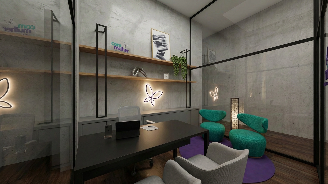 Sala Com Mulher do Sicoob Divicred